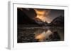 Sunset and lenticular clouds at Laguna Torre, Los Glaciares National Park, Argentina-Ed Rhodes-Framed Photographic Print