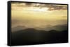 Sunset and Mountains Along Blue Ridge Parkway, North Carolina-Richard and Susan Day-Framed Stretched Canvas