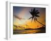 Sunset and Palm Tree and the Western Point of the South Coast Surf Beach at Mirissa, Near Matara, S-Robert Francis-Framed Photographic Print