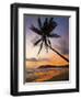 Sunset and Palm Tree and the Western Point of the South Coast Surf Beach at Mirissa, Near Matara, S-Robert Francis-Framed Photographic Print