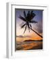 Sunset and Palm Tree and the Western Point of the South Coast Surf Beach at Mirissa, Near Matara, S-Robert Francis-Framed Photographic Print