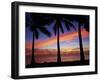 Sunset and Palm Trees, Coral Coast, Viti Levu, Fiji, South Pacific-David Wall-Framed Premium Photographic Print
