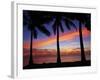 Sunset and Palm Trees, Coral Coast, Viti Levu, Fiji, South Pacific-David Wall-Framed Photographic Print