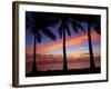 Sunset and Palm Trees, Coral Coast, Viti Levu, Fiji, South Pacific-David Wall-Framed Photographic Print