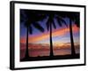 Sunset and Palm Trees, Coral Coast, Viti Levu, Fiji, South Pacific-David Wall-Framed Photographic Print