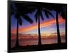 Sunset and Palm Trees, Coral Coast, Viti Levu, Fiji, South Pacific-David Wall-Framed Photographic Print