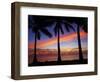 Sunset and Palm Trees, Coral Coast, Viti Levu, Fiji, South Pacific-David Wall-Framed Photographic Print