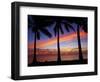 Sunset and Palm Trees, Coral Coast, Viti Levu, Fiji, South Pacific-David Wall-Framed Photographic Print