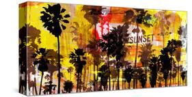 Sunset and Palms 2-Sven Pfrommer-Stretched Canvas