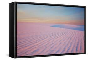 Sunset and Patterns in Snow Covered Wheat Fields-Terry Eggers-Framed Stretched Canvas