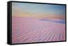 Sunset and Patterns in Snow Covered Wheat Fields-Terry Eggers-Framed Stretched Canvas