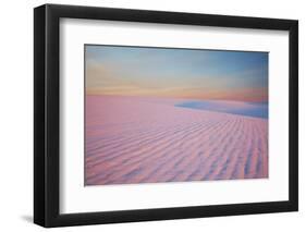 Sunset and Patterns in Snow Covered Wheat Fields-Terry Eggers-Framed Photographic Print