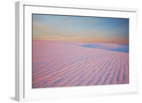 Sunset and Patterns in Snow Covered Wheat Fields-Terry Eggers-Framed Photographic Print