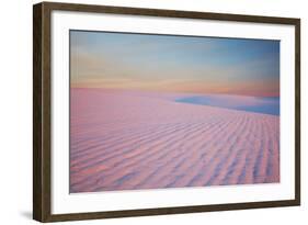 Sunset and Patterns in Snow Covered Wheat Fields-Terry Eggers-Framed Photographic Print