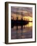 Sunset and Sailboat Masts at Public Marina, Bellingham, Washington, USA-Merrill Images-Framed Photographic Print