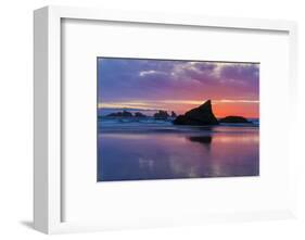 Sunset and sea stacks, Bandon, Oregon-Darrell Gulin-Framed Photographic Print