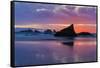 Sunset and sea stacks, Bandon, Oregon-Darrell Gulin-Framed Stretched Canvas