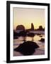 Sunset and Seastacks, Bandon Beach, Oregon, USA-Darrell Gulin-Framed Photographic Print