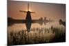 Sunset and Silhouetted Windmills Reflected in the Canals Kinderdijk-Darrell Gulin-Mounted Photographic Print