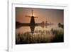 Sunset and Silhouetted Windmills Reflected in the Canals Kinderdijk-Darrell Gulin-Framed Photographic Print