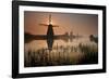 Sunset and Silhouetted Windmills Reflected in the Canals Kinderdijk-Darrell Gulin-Framed Photographic Print