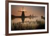 Sunset and Silhouetted Windmills Reflected in the Canals Kinderdijk-Darrell Gulin-Framed Photographic Print