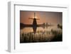 Sunset and Silhouetted Windmills Reflected in the Canals Kinderdijk-Darrell Gulin-Framed Photographic Print