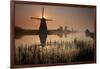 Sunset and Silhouetted Windmills Reflected in the Canals Kinderdijk-Darrell Gulin-Framed Photographic Print