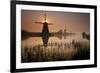 Sunset and Silhouetted Windmills Reflected in the Canals Kinderdijk-Darrell Gulin-Framed Photographic Print