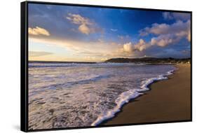 Sunset and surf, Ventura, California, USA-Russ Bishop-Framed Stretched Canvas