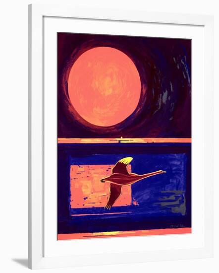 Sunset and Swan, 2003-Derek Crow-Framed Giclee Print