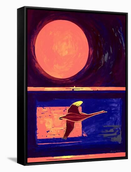 Sunset and Swan, 2003-Derek Crow-Framed Stretched Canvas