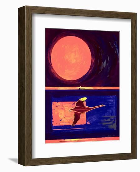 Sunset and Swan, 2003-Derek Crow-Framed Giclee Print