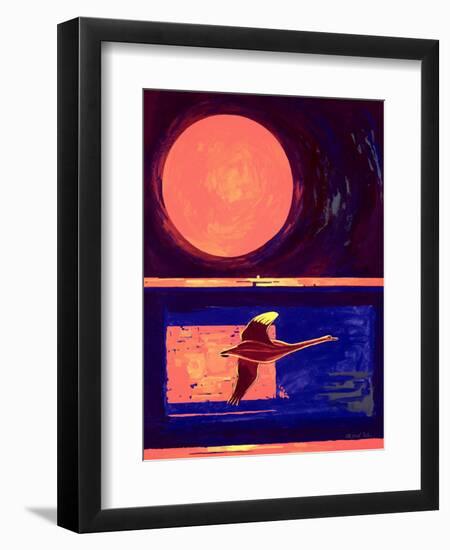 Sunset and Swan, 2003-Derek Crow-Framed Giclee Print