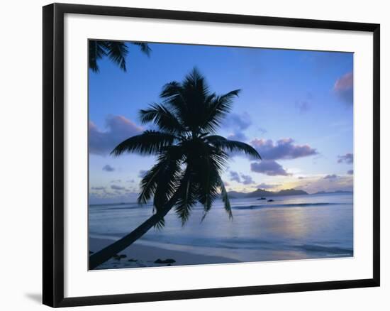 Sunset, Anse Severe, La Digue, Praslin Island in the Background, Seychelles, Indian Ocean, Africa-Lee Frost-Framed Photographic Print