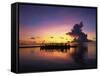 Sunset, Ari Atoll, White Sands Island and Resort-Angelo Cavalli-Framed Stretched Canvas