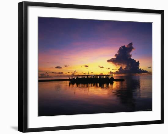 Sunset, Ari Atoll, White Sands Island and Resort-Angelo Cavalli-Framed Photographic Print
