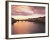 Sunset, Arno River, Tuscany, Italy-Walter Bibikow-Framed Photographic Print