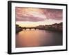 Sunset, Arno River, Tuscany, Italy-Walter Bibikow-Framed Photographic Print