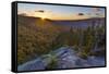 Sunset as seen from Dome Rock in New Hampshire's White Mountain National Forest.-Jerry & Marcy Monkman-Framed Stretched Canvas