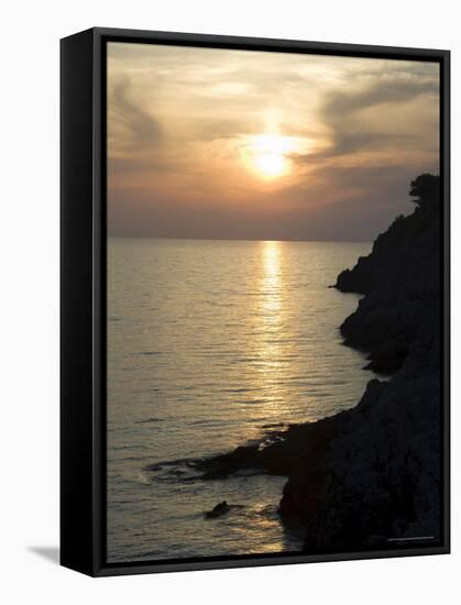 Sunset, Assos, Kefalonia (Cephalonia), Ionian Islands, Greece-R H Productions-Framed Stretched Canvas