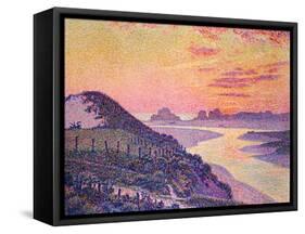 Sunset at Ambleteuse, Pas-De-Calais, 1899-Théo van Rysselberghe-Framed Stretched Canvas