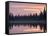 Sunset at an Unnamed Lake Near Salmo Lake, Alaska Highway, Yukon Territory, Canada, North America-James Hager-Framed Stretched Canvas