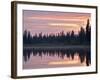 Sunset at an Unnamed Lake Near Salmo Lake, Alaska Highway, Yukon Territory, Canada, North America-James Hager-Framed Photographic Print