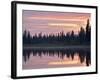 Sunset at an Unnamed Lake Near Salmo Lake, Alaska Highway, Yukon Territory, Canada, North America-James Hager-Framed Photographic Print