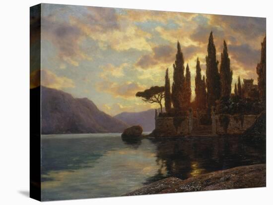 Sunset at an Upper Italian Lake, 1929-Iwan Choultse-Stretched Canvas