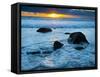 Sunset at Beach on Martha's Vineyard During Winter-James Shive-Framed Stretched Canvas