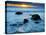 Sunset at Beach on Martha's Vineyard During Winter-James Shive-Stretched Canvas