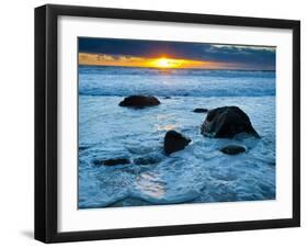 Sunset at Beach on Martha's Vineyard During Winter-James Shive-Framed Photographic Print