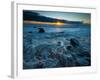 Sunset at Beach with Waves Breaking on Shoreline, Martha's Vineyard-James Shive-Framed Photographic Print